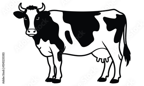 black and white cow