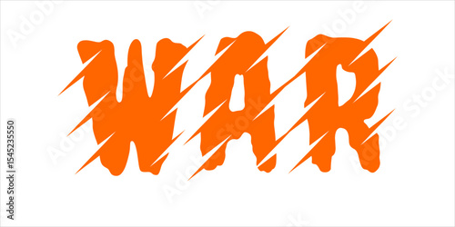 WAR, word art typography, vector illustration.