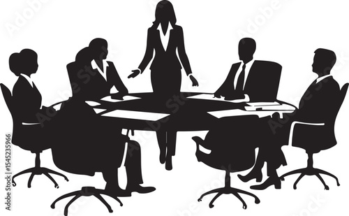 Team Leadership and Discussion Silhouette Icon