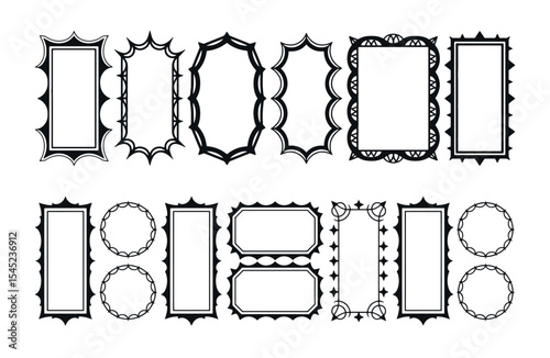 Ornamental Frame Pattern set with Gothic and Geometric Motifs