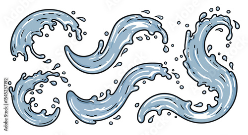 Dynamic water splash elements for creative design projects