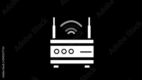 WiFi Frequency Signal Emission Animation from Broadband Router