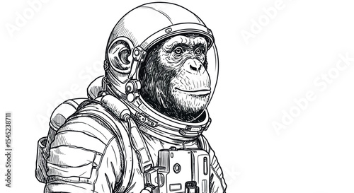 Futuristic astronaut ape ready for space exploration design