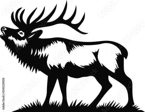 Elk Bugle design - Reindeer isolated on transparent background