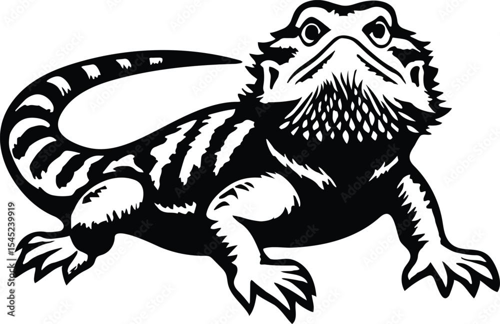 Naklejka premium Bearded Dragon Design - Pogona isolated on transparent background