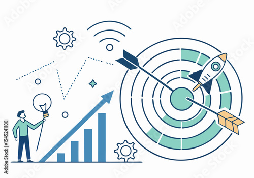  business finance investment goal, business marketing target, people team working research and analysis  