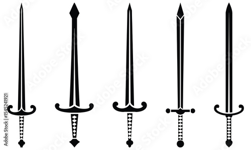 vector illustration of a set of sword