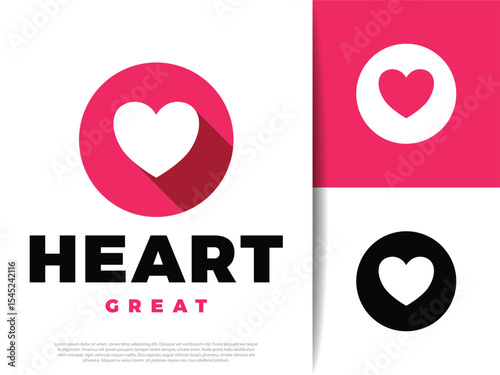 Flat Design Heart Symbol, Elegant Vector for Romance and Wedding Themes