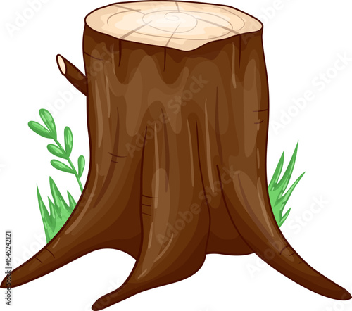 Stump in the Wilderness: A sturdy tree stump stands steadfast, a symbol of resilience and the enduring presence of nature in a tranquil wilderness.