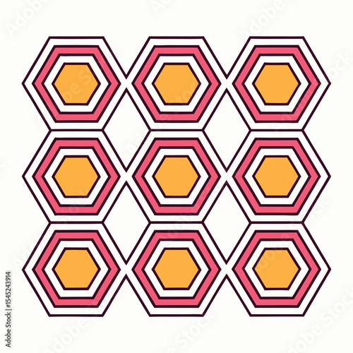 Abstract interconnected shapes design composition
