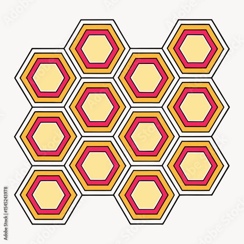 Abstract interconnected shapes design composition