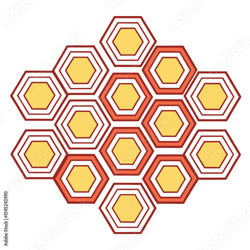 Abstract interconnected shapes design composition