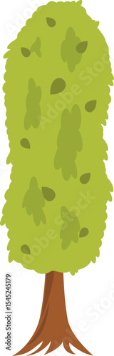 Towering Tree Icon: A single stylized tree, its lush green canopy a symbol of nature's beauty, provides a sense of calmness. The tree stands as a testament to strength.