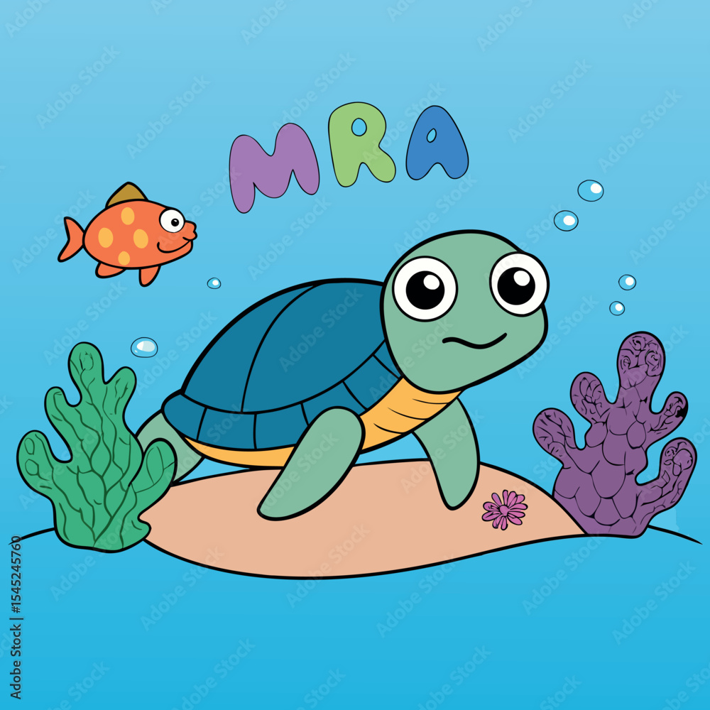 Obraz premium Aged sea turtle vector illustration design