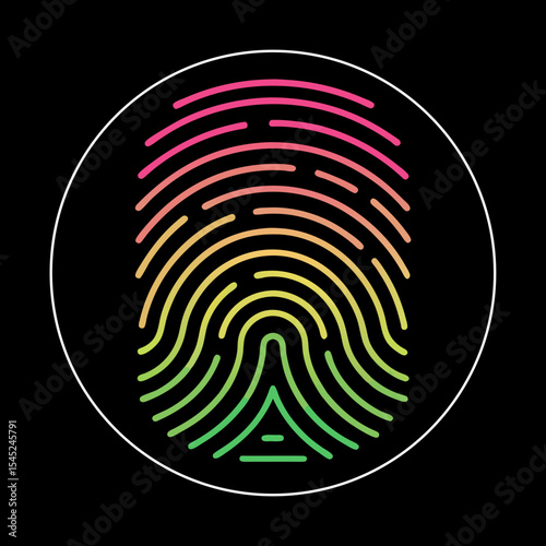 Biometric Fingerprint Scan Icon