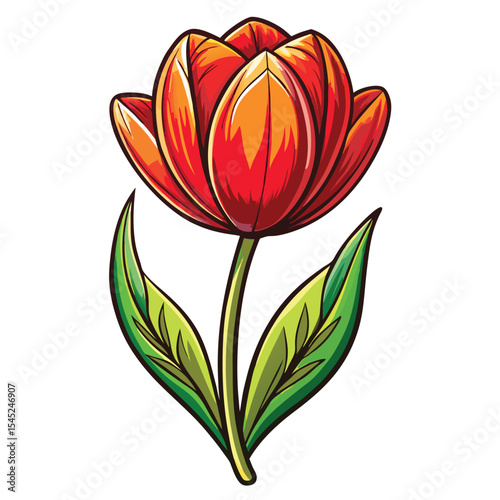 Tulip flower vector art illustration