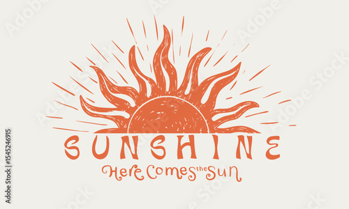 Abstract sunshine artwork. Sunshine vector graphic design for apparel, posters, background and others.