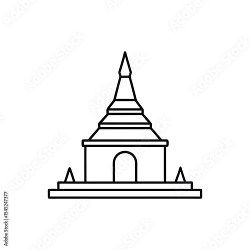 temple line art