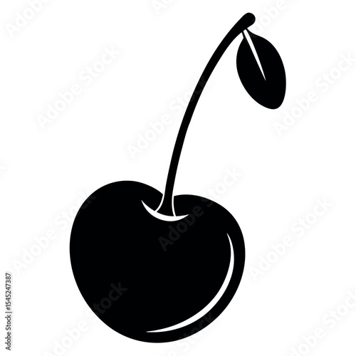 Single cherry fruit icon flat clean design