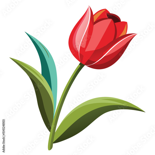 Tulip flower vector art illustration