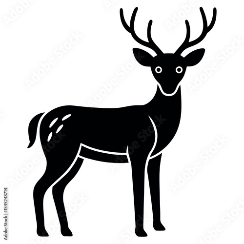 Single deer icon flat design clean look isolated