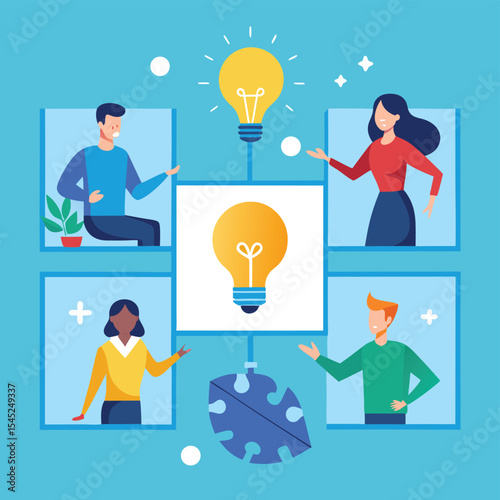 Teamwork, Collaboration, and Innovative Ideas A Vector Illustration