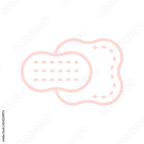 Cotton pads for skincare routine. soft essential cotton pads outline icon for removing makeup, facial cleansing, and gentle skin care. hygiene and personal care necessity.