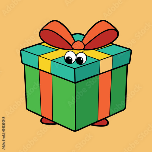 Colorful gift box design for packaging or cards
