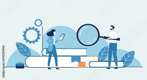  technology business research and learning and people business team working concept  