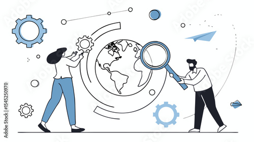  technology business research and learning and people business team working concept  