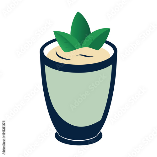 Clay cup silhouette filled with lassi indian drink vector design