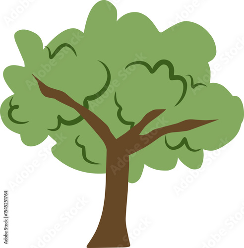 Nature's Emblem: A Simple depiction of a mature deciduous tree.