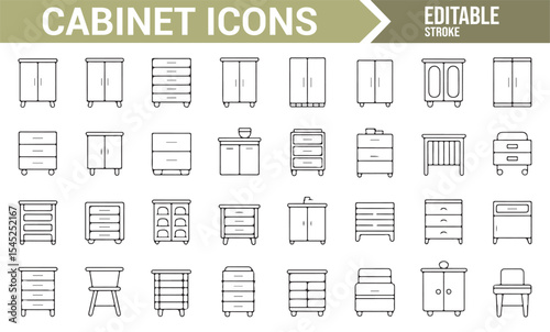 Furniture Icons Collection - Cabinets, Drawers, and Wardrobes
