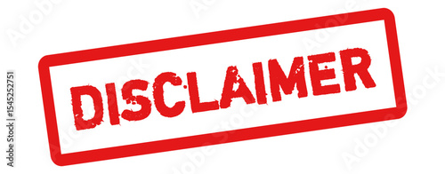 Red Disclaimer Stamp PNG – Transparent Background Grunge Style Label