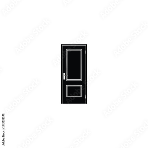 Closed Door Black Silhouette Icon
