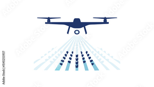 Drone spraying a field with precision agriculture technology for crop management and optimization use case