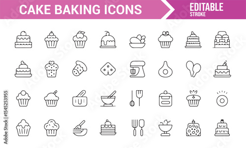Bakery and Dessert Baking Icons Collection