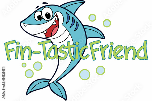 Fin-tastic Friend: Adorable Shark Logo Design