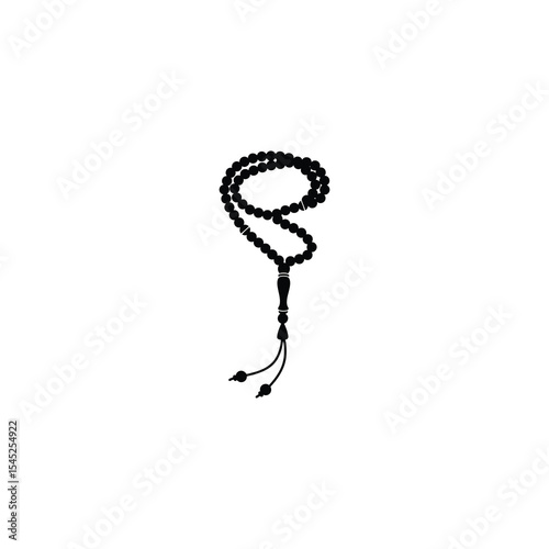 Tasbih Prayer Beads Black Silhouette Icon