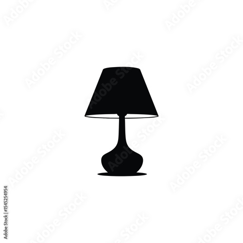 Table Lamp Black Silhouette Icon