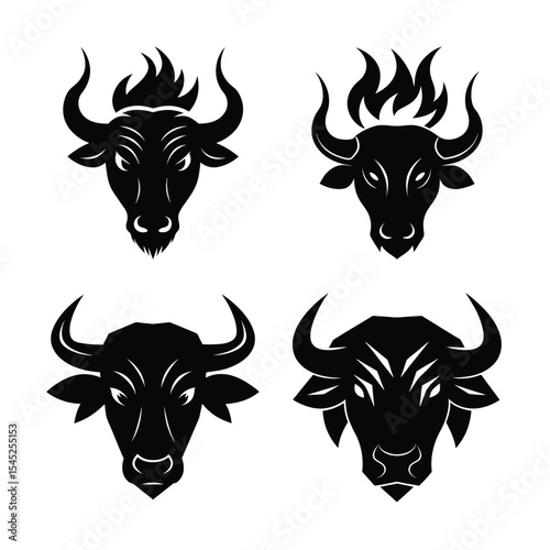 buffalo head  mascot logo design