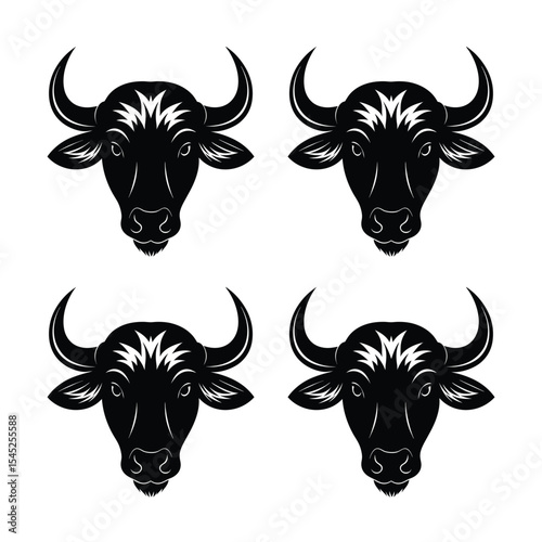 buffalo head  mascot logo design