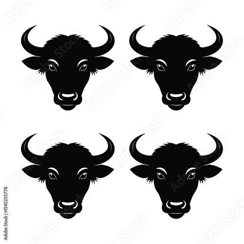 buffalo head  mascot logo design
