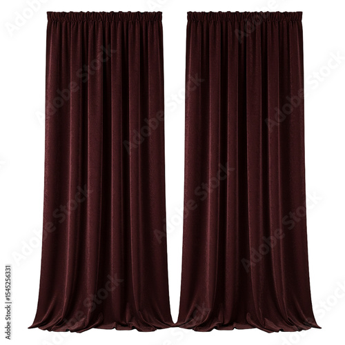 red curtain isolated on white background