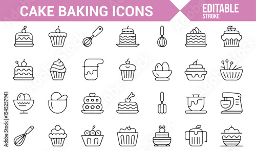 Baking, Cupcake, and Cake Decoration Icons