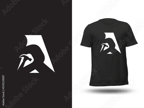 Hammer Logo T-Shirt – Bold Craftsman Symbol on Black Tee