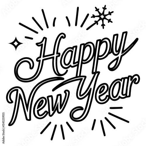 Happy New Year name vector