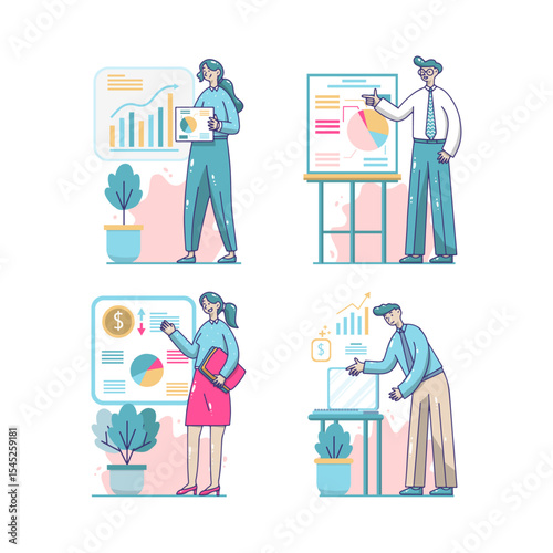 vector illustration of a woman with shopping bags