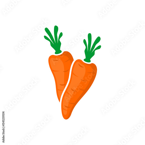 Two carrots flat simple design 