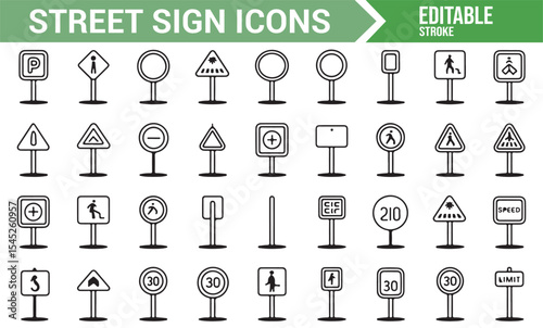 Vector Street Signs - Set of Traffic Symbols

